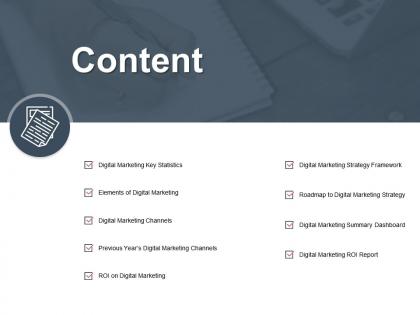 Content digital marketing channels ppt powerpoint presentation gallery icons