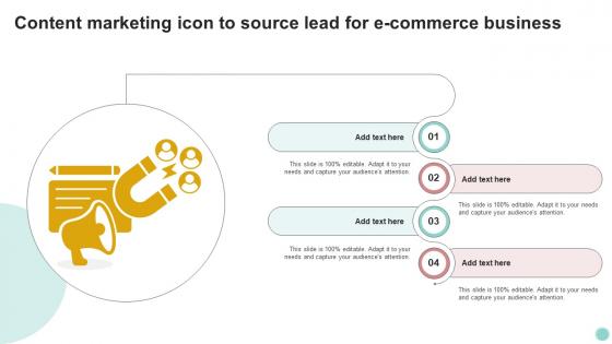 Content Marketing Icon To Source Lead For E Commerce Business