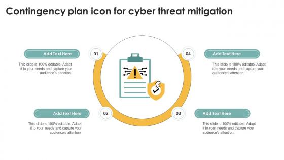 Contingency Plan Icon For Cyber Threat Mitigation
