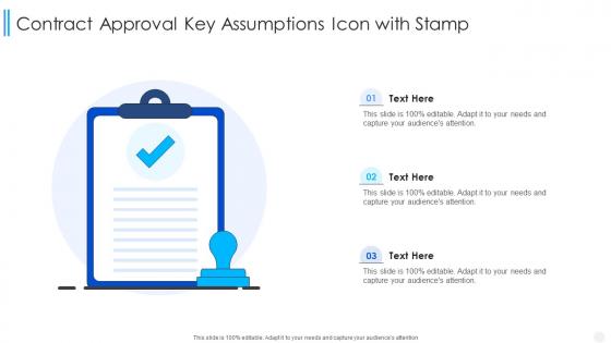Contract Approval Key Assumptions Icon With Stamp