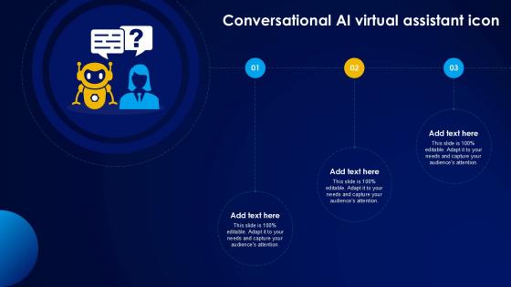 Conversational AI Virtual Assistant Icon Ppt Slides