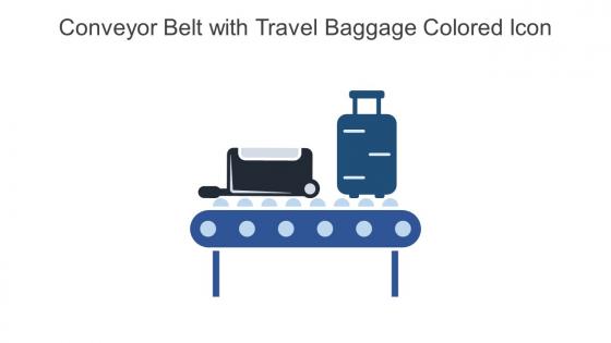 Conveyor Belt With Travel Baggage Colored Icon In Powerpoint Pptx Png And Editable Eps Format