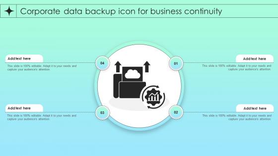 Corporate Data Backup Icon For Business Continuity