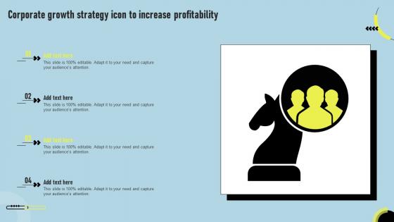 Corporate Growth Strategy Icon To Increase Profitability