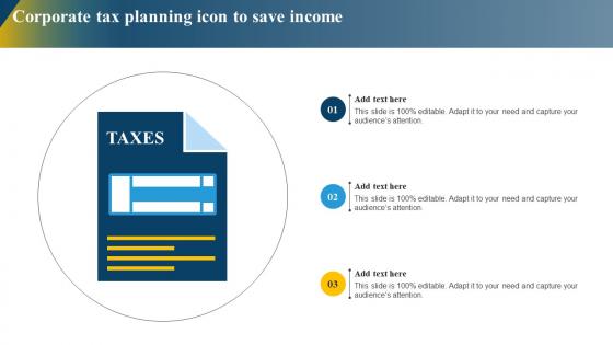 Corporate Tax Planning Icon To Save Income