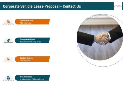 Corporate vehicle lease proposal contact us ppt icon