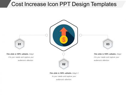 Cost increase icon ppt design templates