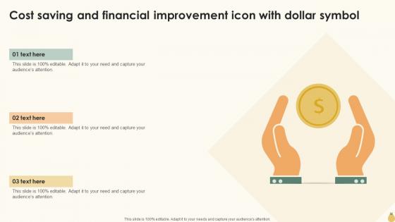 Cost Saving And Financial Improvement Icon With Dollar Symbol