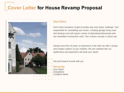 Cover letter for house revamp proposal ppt powerpoint presentation icon background image