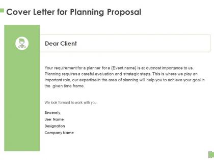 Cover letter for planning proposal ppt powerpoint presentation outline icons