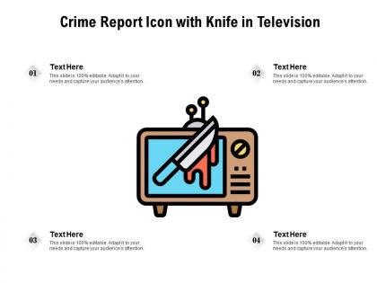 Crime report icon with knife in television