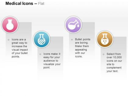 Ct empty flask with substance drop from flask radiation ppt icons graphics