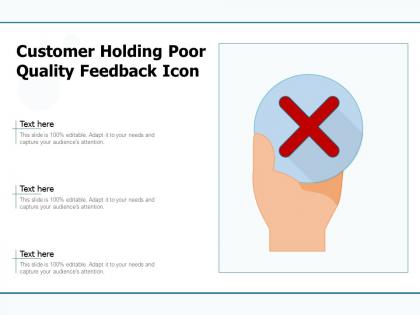 Customer holding poor quality feedback icon