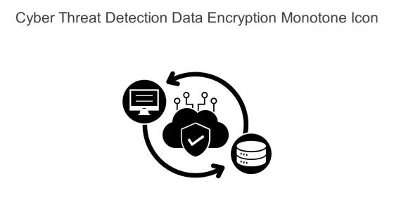 Cyber Threat Detection Data Encryption Monotone Icon In Powerpoint Pptx Png And Editable Eps Format