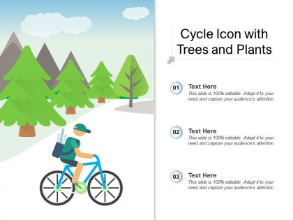 Cycle icon with trees and plants