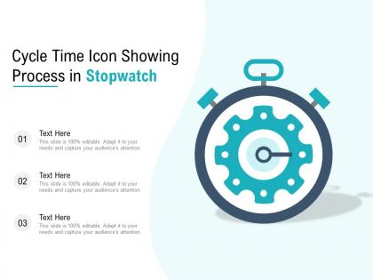 Cycle time icon showing process in stopwatch