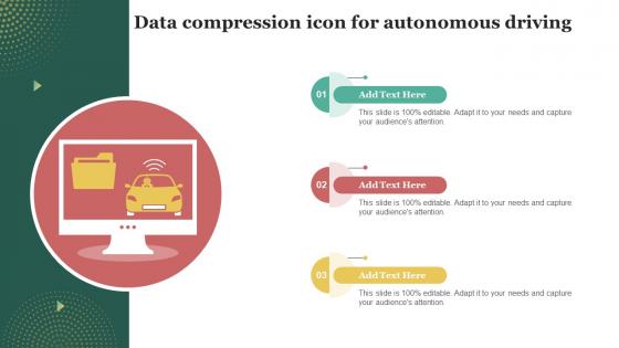 Data Compression Icon For Autonomous Driving Ppt Example