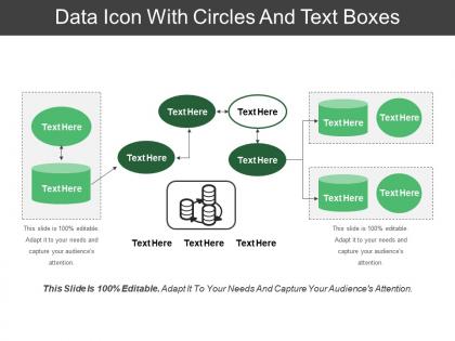 Data icon with circles and text boxes
