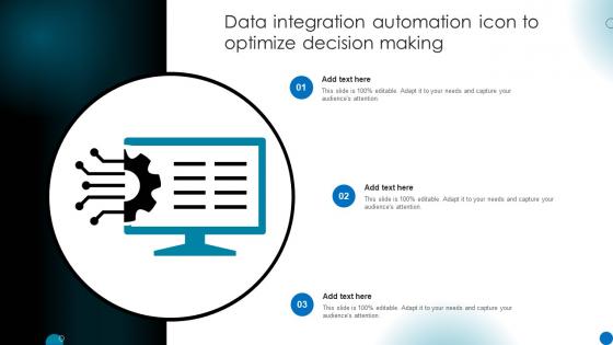 Data Integration Automation Icon To Optimize Decision Making
