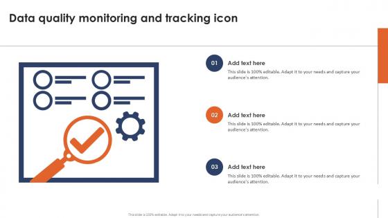 Data Quality Monitoring And Tracking Icon Ppt Slide