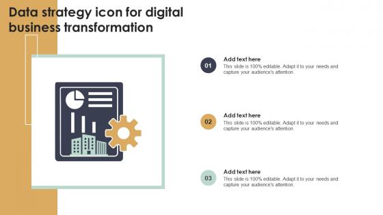 Data Strategy Icon For Digital Business Transformation