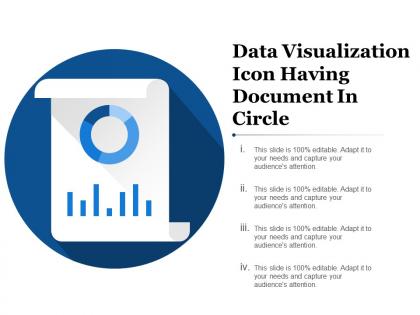 Data visualization icon having document in circle