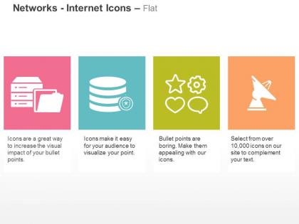 Database folder tags satellite communication ppt icons graphics