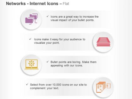 Database folders laptop networking data files ppt icons graphics