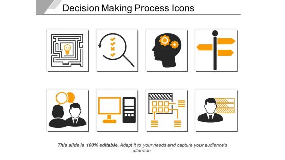 Decision making process icons
