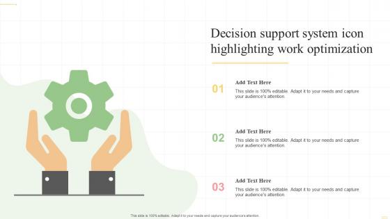 Decision Support System Icon Highlighting Work Optimization