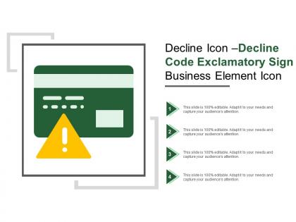 Decline icon decline code exclamatory sign business element icon