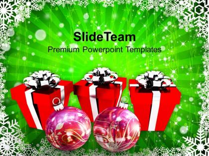 Decorated christmas trees images of jesus gift box with decoration festival ppt templates for slides