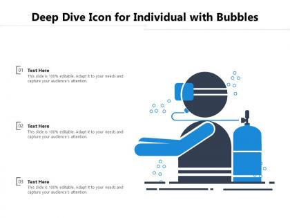 Deep dive icon for individual with bubbles