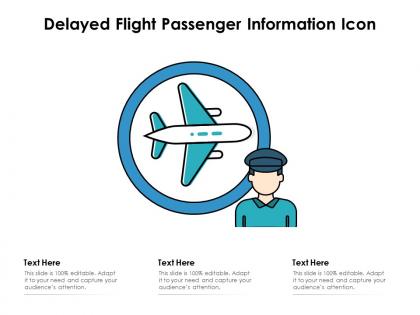 Delayed flight passenger information icon