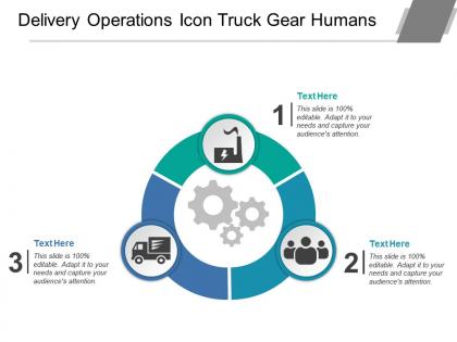 Delivery operations icon truck gear humans