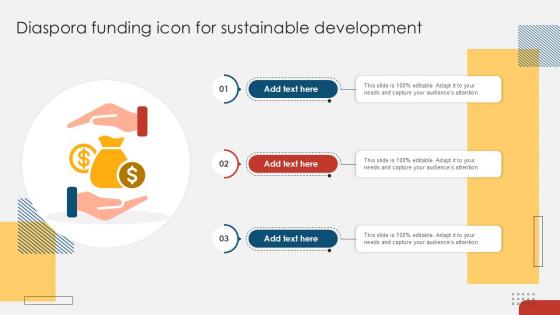 Diaspora Funding Icon For Sustainable Development Ppt Presentation