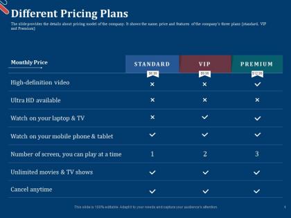 Different pricing plans pitch deck for first funding round ppt file icon