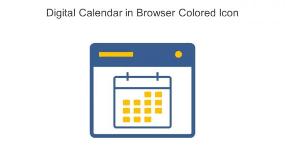 Digital Calendar In Browser Colored Icon In Powerpoint Pptx Png And Editable Eps Format