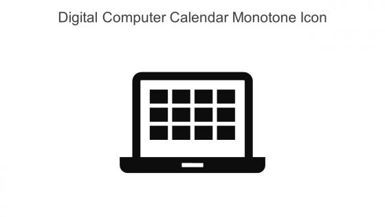 Digital Computer Calendar Monotone Icon In Powerpoint Pptx Png And Editable Eps Format