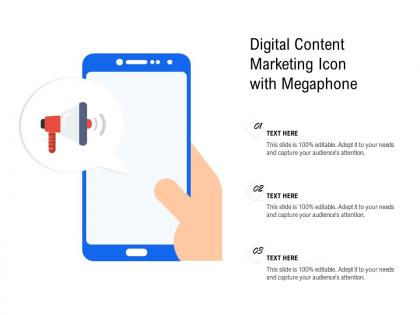 Digital content marketing icon with megaphone
