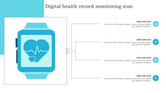 Digital Health Record Monitoring Icon Ppt Template