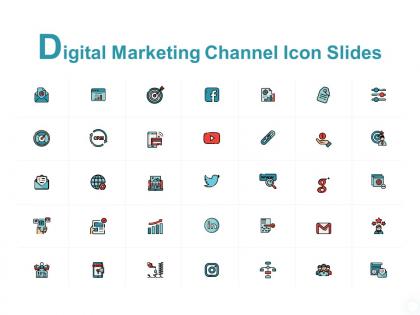 Digital marketing channel icon slides arrow ppt powerpoint presentation portfolio