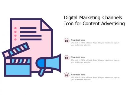 Digital marketing channels icon for content advertising