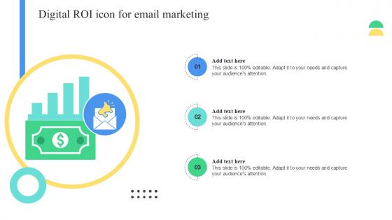 Digital ROI Icon For Email Marketing Ppt Presentation