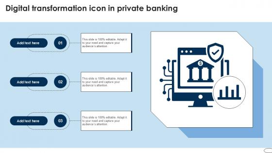 Digital Transformation Icon In Private Banking Ppt Example