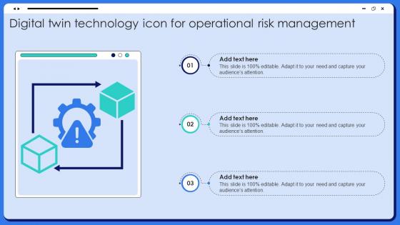 Digital Twin Technology Icon For Operational Risk Management