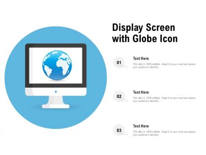 Display screen with globe icon
