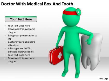 Doctor with medical box and tooth ppt graphics icons powerpoint