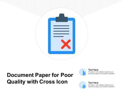 Document paper for poor quality with cross icon