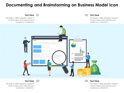 Documenting and brainstorming on business model icon